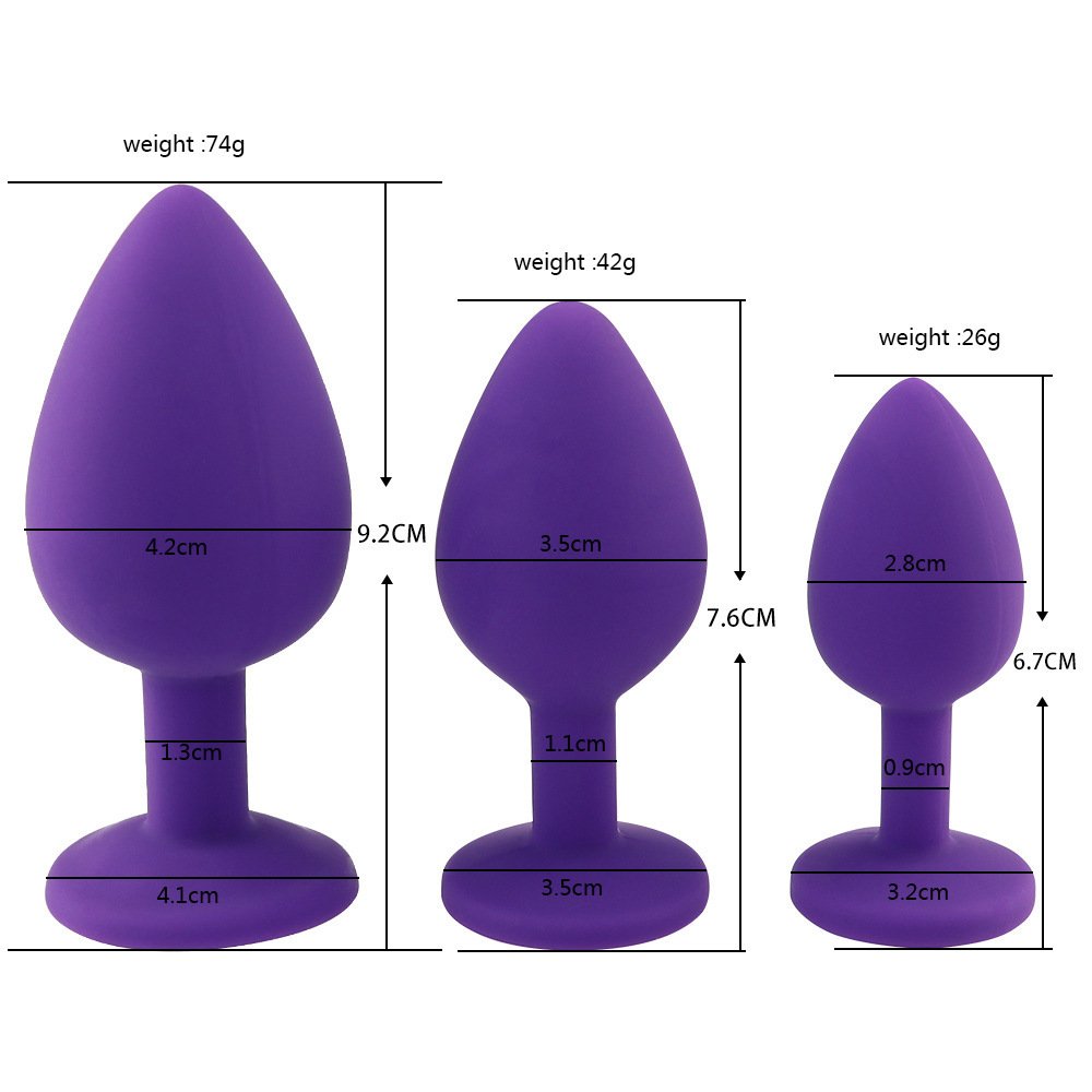 Plugs Anales de Silicona con Cristal Base - Imagen 3